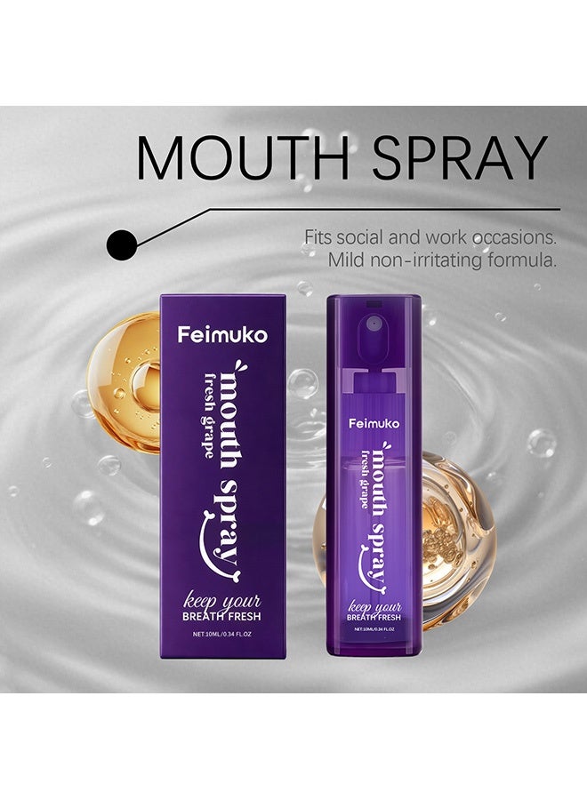 Feimuko Grape Refresh Oral Spray - Gentle formula for caring for teeth and oral hygiene. Clean and refreshing. Portable size - 10ml - Image 3